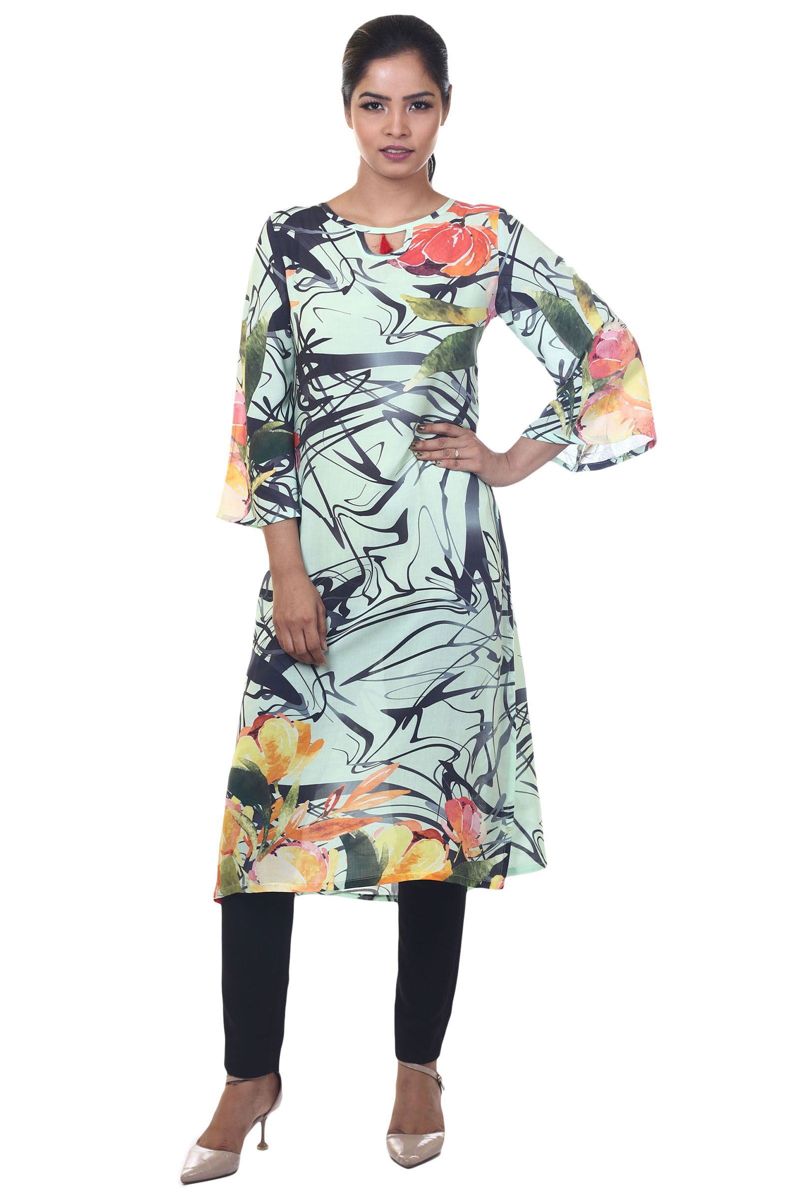 Abstract Floral Tunic