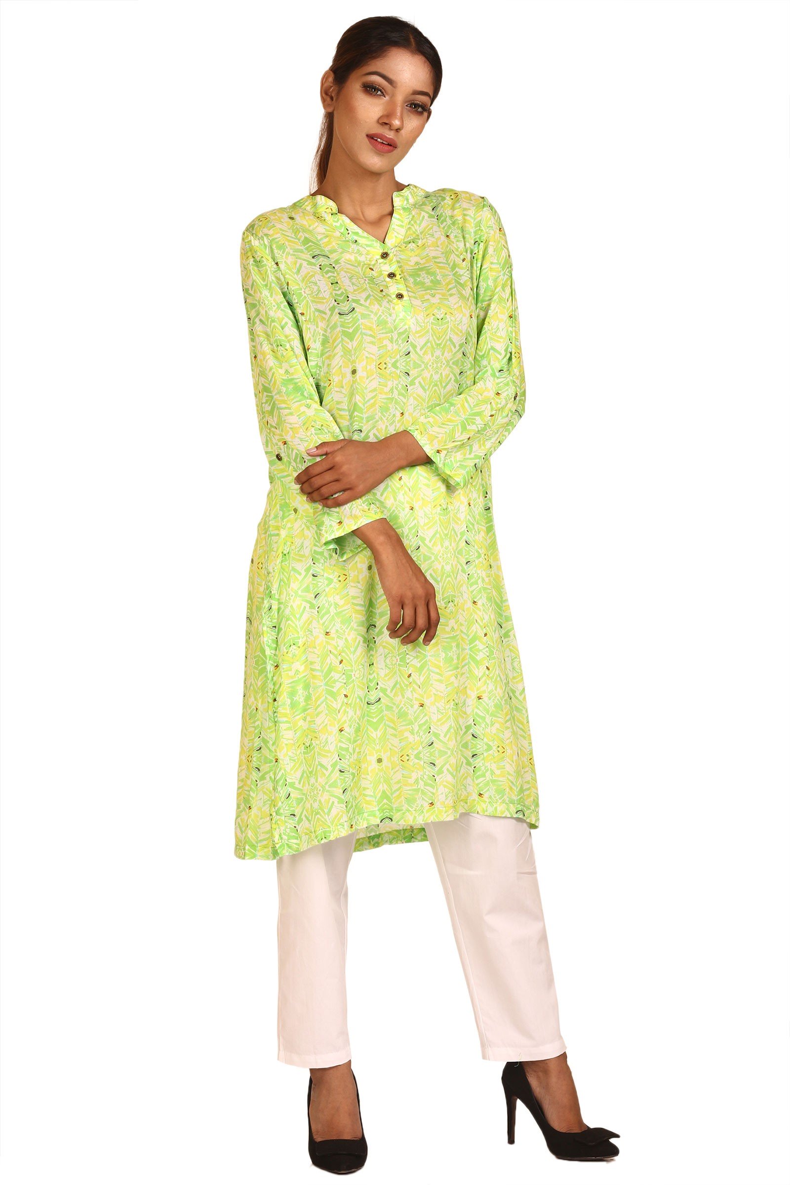 Brushstroke Abstract Print Tunic