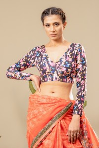 Knit Ethnic Sari Top