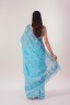 Peony Embroidered Cotton Sari