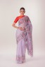 Rose Embroidered Cotton Sari