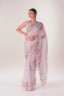 Half Silk Embroidered Floral Sari