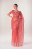 Half Silk Embroidered Floral Sari