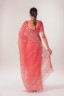 Half Silk Embroidered Floral Sari