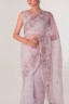 Half Silk Embroidered Floral Sari