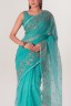 Half Silk Embroidered Floral Sari