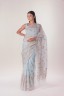 Half Silk Embroidered Lotus Sari