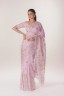 Half Silk Embroidered Lotus Sari