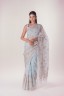 Half Silk Embroidered Lotus Sari