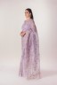 Half Silk Embroidered Lotus Sari