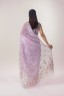 Half Silk Embroidered Lotus Sari