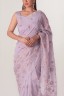 Half Silk Embroidered Lotus Sari