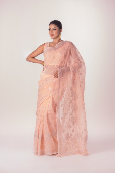 Belldrop Embroidered Half Silk Sari
