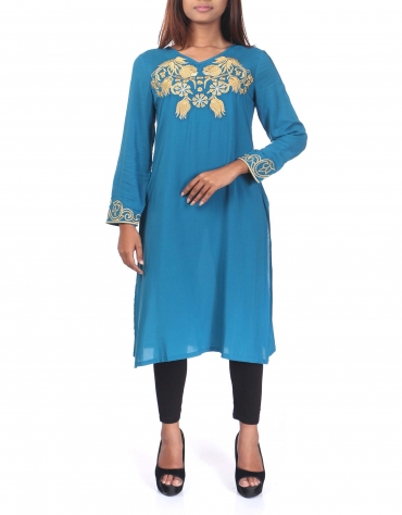 Viscose Tunic with Embroidery