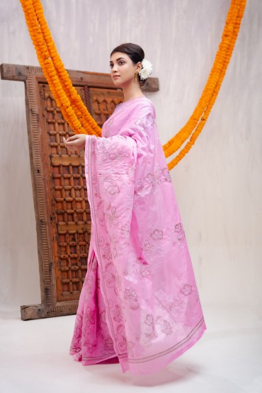 Embroidered Cotton Sari